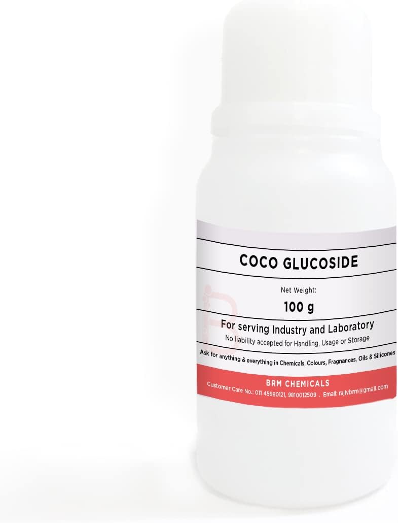 BRM Chemicals - Coco Glucoside Surfactant - 100 Grams - For Formulations and DIY Skin Care - For Shower Gels, Body Soap, Shampoos, Face Cleansers