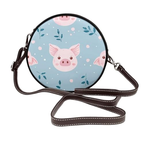 Sac à bandoulière rond cuir végétalien Pig Leaves : fini les sacs lourds et instables