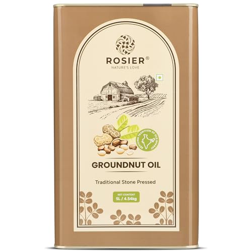 Rosier Stone Pressed Organic Groundnut Oil 5 L | Traditional Wood...
