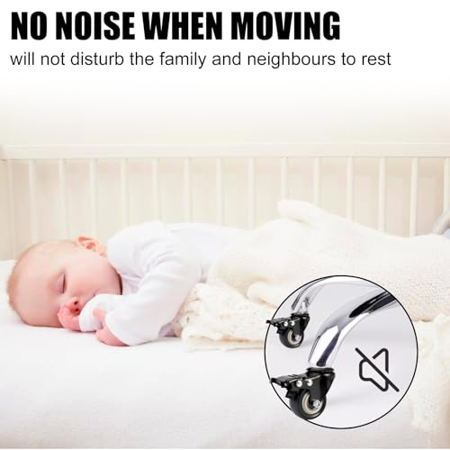 TESSTSY 4 Stück Rollen mit Bremse M8×25mm, Schwerlastrollen 50mm, Lenkrollen für Möbel, Möbelrollen Gewinde M8, Gummi Lenkrollen, Keine Spuren & Leise, für Geräte und Möbel, Tragkraft 210kg