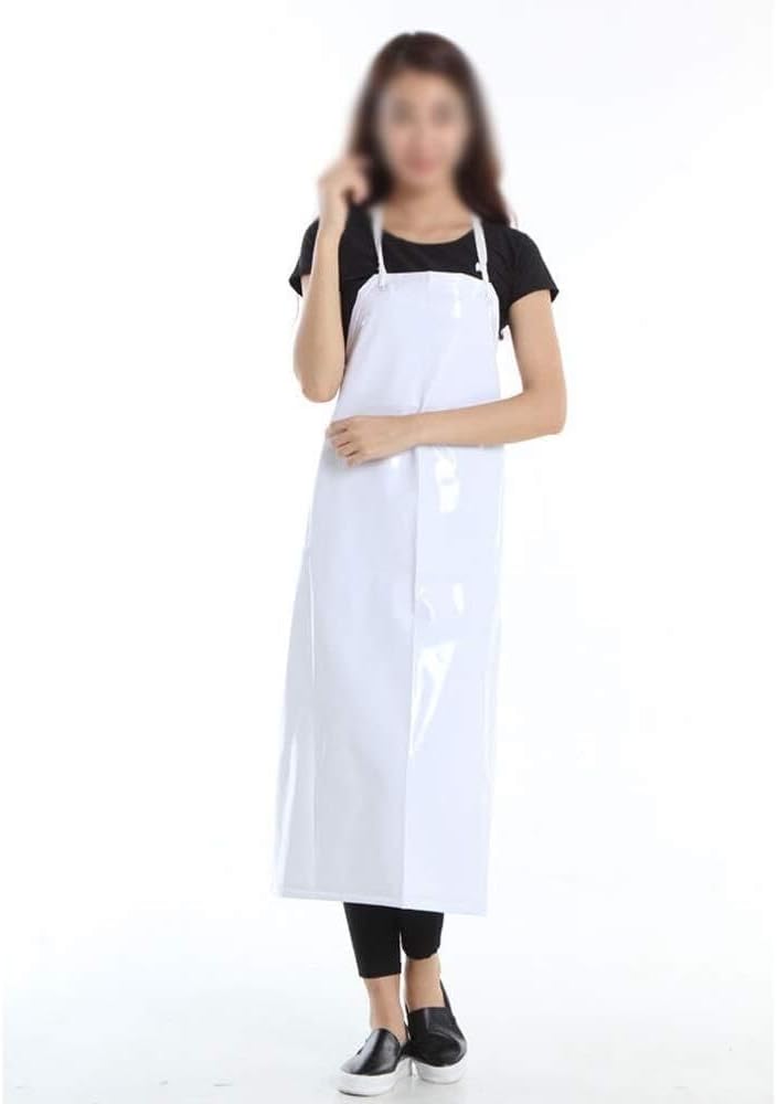 Chef Aprons for Men Women with ，Aprons With Pockets White Waterproof Apron Food Factory Kitchen Long Oil-proof Waist Canteen Waterproof Rice Table Apron Apron