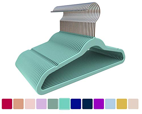 Tqvai 30 Pack Kid Velvet Clothes Hangers Non Slip Space Saver, Mint Green #TOP1