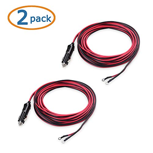 Cable Matters 2-Pack 12V Car Power Inverter Cord with Eyelet Terminals and 15A Fuse - 15 Feet
