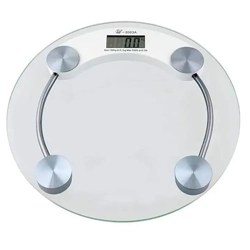 Balança Vidro Temperado Redonda 180kg Corporal com Sensor Digital para Banheiro Academia Spa Uso Dom