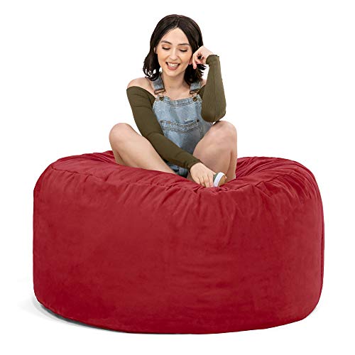 Jaxx Saxx 4 Ft Plush Round Bean Bag, 4-Foot, Cinnabar #TOP1