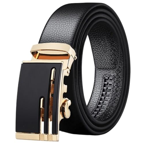 JSEIAJB Belt Men's Automatic Buckle Versatile Men's Casual Belt With Lychee Pattern