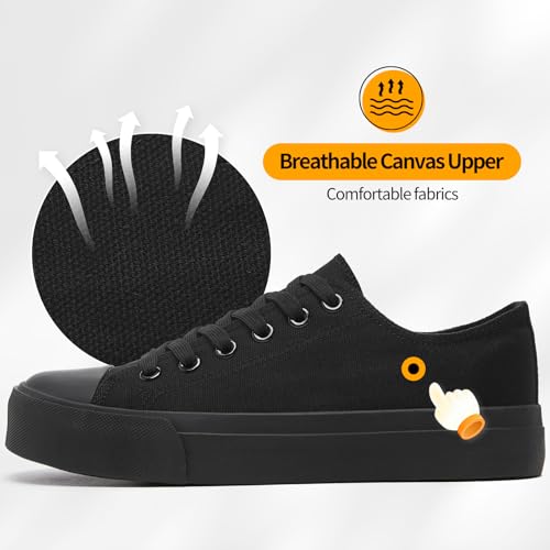 Image of ZGR Womens White Tennis Shoes for Women,Low Tops Lace up Canvas Sneakers