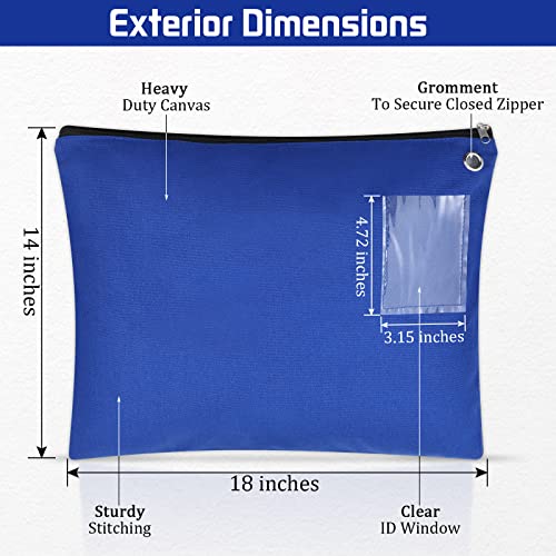 Humyoun 4 peças, bolsa de transporte interoffice de lona, bolsa com zíper, 45,7 x 35,5 cm, grande bo