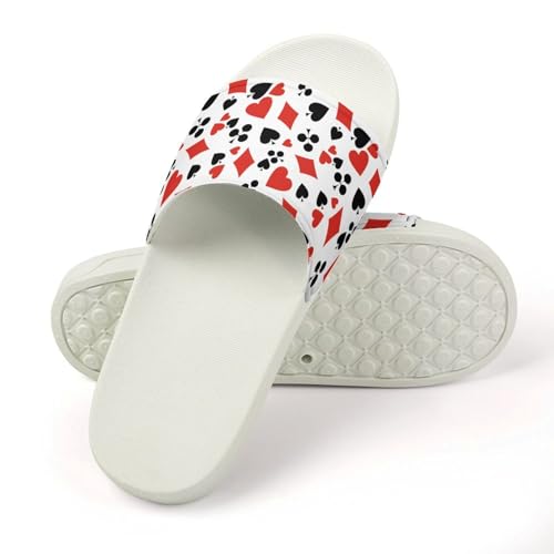 Poker Card Print Slides Shoes Men Womans Slide Sandals Non Slip Shower Open Toe Shoe Lightweight Casual Footwear3