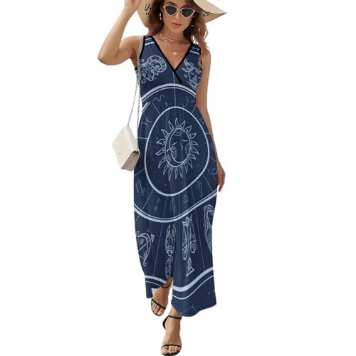 Robe longue d'été sans manches femmes | Maxi robe de plage col V