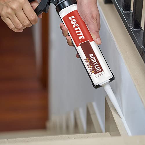 Image of Loctite Acrylic sealant(White), Durable silicone sealant ideal for crack and joint filling in glass,wood,ceramic,stone,marble etc, dries in 30 mins, Effectively locks out air,dust and insects, 280ml