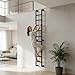 9FT Wall Mounted Ladder Heavy Duty 450lbs Capacity, 9-Step Steel Pipe Fire Escape Ladder for Egress Window & Basement, Industrial Wall/Floor-Mounted Loft