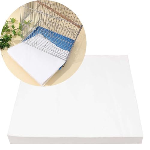 Allazone 100 Sheets Bird Cage Liner Papers, Disposable Bird Cage Paper Liners, Cuttable Pet Animal Cages Cushion