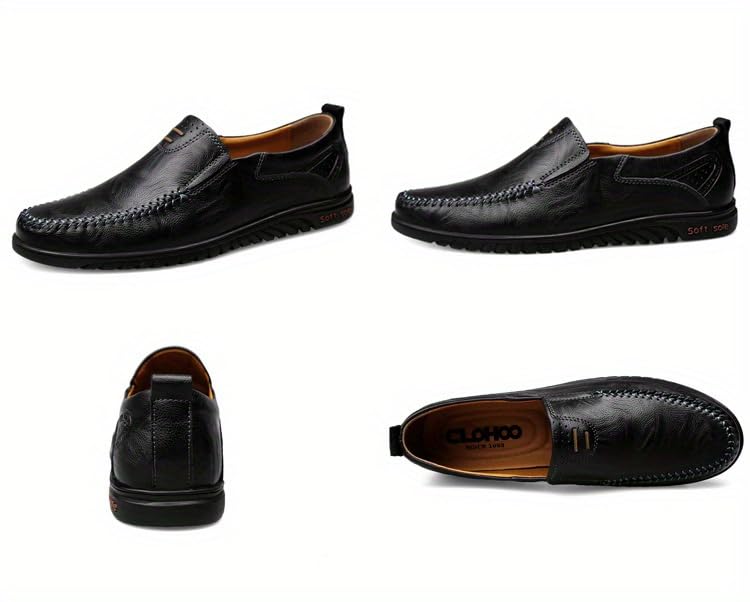 Men's Fashion Handmade Comfortable Casual Loafers with Soft Sole Shoes, Middle Aged Men's Footwear4