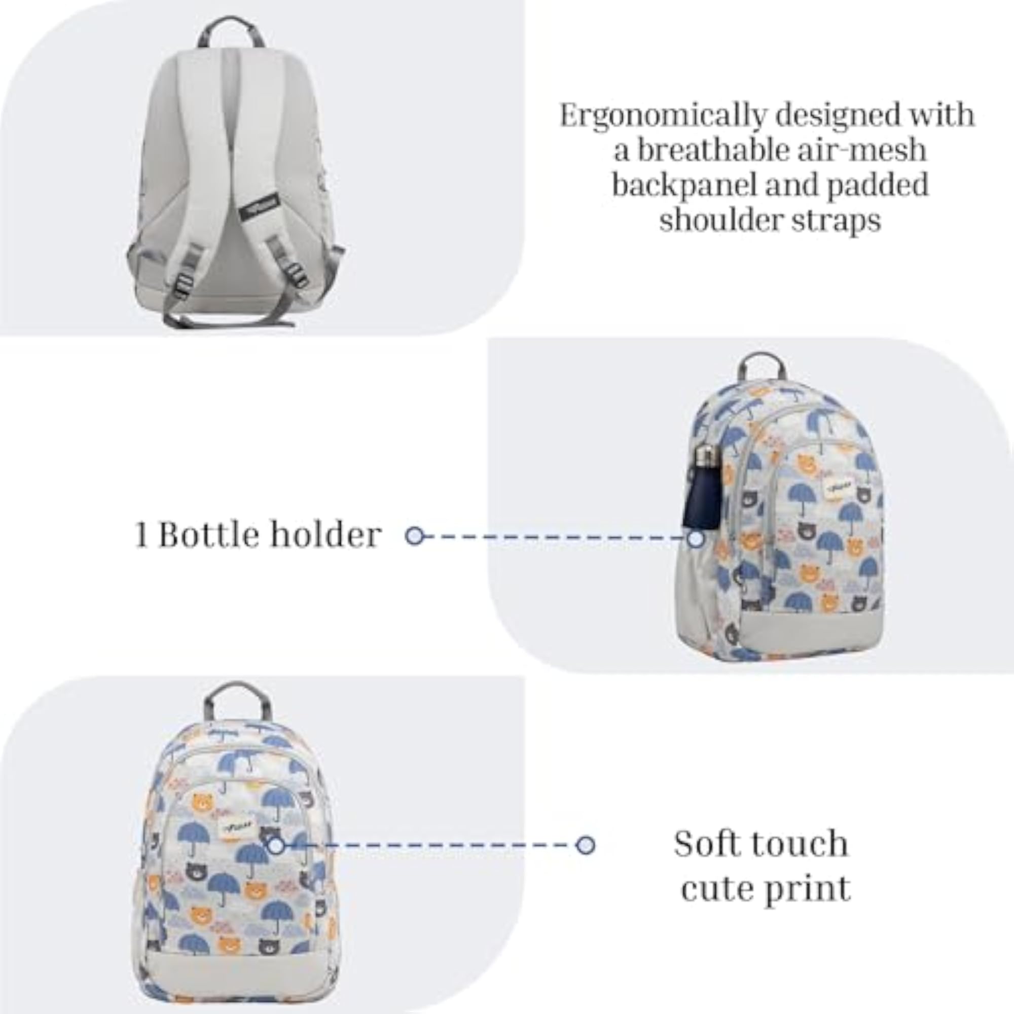 Cosmo Teddy 23L Kids School Backpack, Cute Design