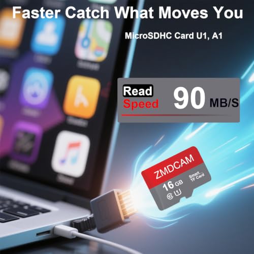 Image of 2 Pack 16GB TF Card with Adapter UHS-I U1 Class 10 Memory Card | A1 Performance High-Speed TF Card Up to 90MB /S for Smartphones /Tablets /Cameras /Car Audio /Game Consoles