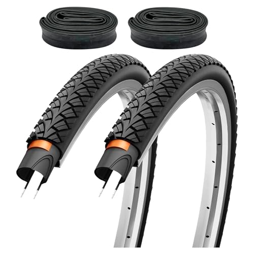 2er Set Fahrradreifen 28x1 50 Zoll 40-622 700x38c Pannenschutz mit Autoventil Schläuchen AV