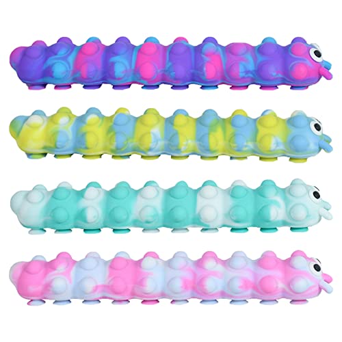 Elibeauty New Squidopop, Suction Cup Pop Toys, 26cm Caterpillar Fidget Toy, Silicone Sensory Toy Magic Sucker for Stress Relief Needs( Caterpillar 2) - Image 2