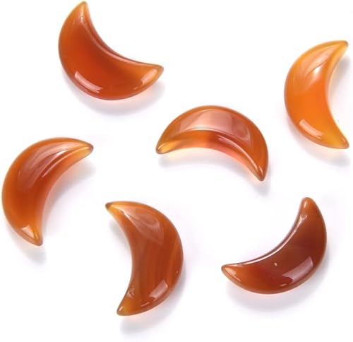 Miniatura 6 de Adabele Colgante de piedra semipreciosa natural tallada a mano en forma de luna de 0.709 in, cuentas sueltas para curación de joyas de chakras de