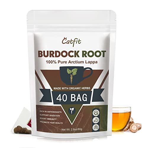Premium Burdock Root Echinacea Herbal Tea, Premium Burdock Root for Aid in Digestion & Improving Liver Health, Non-GMO, Caffeine Free