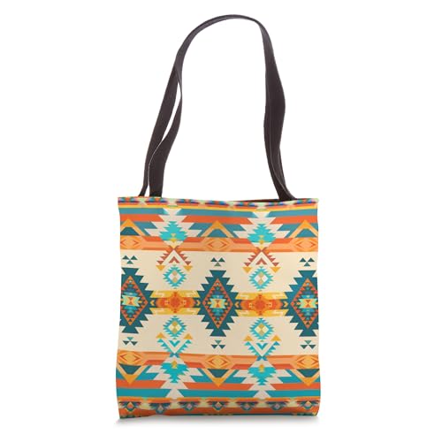 Bolso tote bohemio con diseño tribal nativo americano del suroeste, geométrico y del desierto miniatura 1