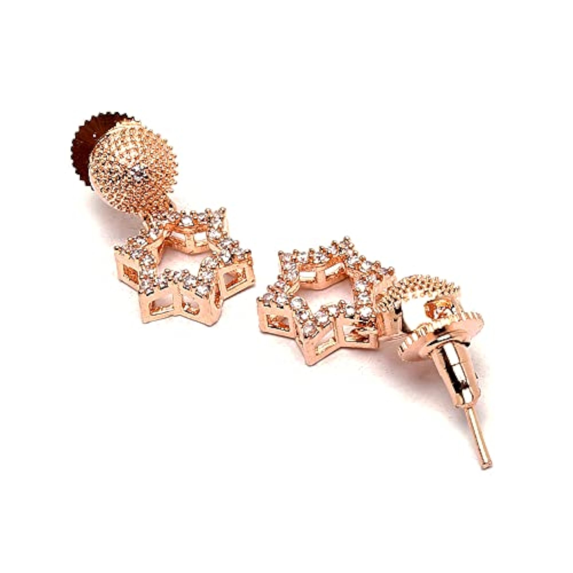 Rose Gold-Plated American Diamond Jewellery Set