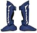 Fairtex SP7 Muay Thai Shin Guards for Men, Women, Kids | Shin Guards Made with Syntek Leather & are Premium, Lightweight & Durable | Detachable shin & Foot Protector- Medium, Blue