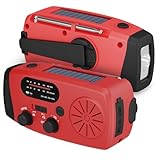 Fontastic Rock Notfallradio mit Kurbel und Solar, SOS Alarm, Taschenlampe - Kurbelradio mit Solar und Powerbank, 4000 mAh Akku, 5V 2,4A USB-A - AM/FM Emergency Radio mit Teleskopantenne