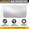 Jeep Windshield Sun Shade - 280T Thickened Material, X-Small (60" x 21"), Windshield Sun Visor Keeps Car Interior Cool, UV Heat and Dashboard Protects, fits with Wrangler, Gladiator and Rubicon #2