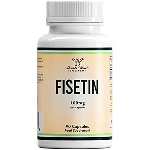 Double Wood Fisetin Supplement | 90 Fisetin Capsules - 100mg per Serving | Antioxidant Senolytic Agent Supplement | Non-GMO, Vegan & Gluten Free Cover