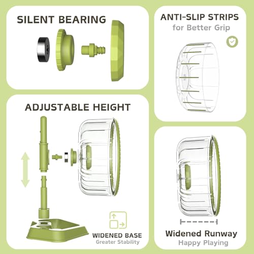 Roue pour hamster nain et gerbille avec grand disque d'exercice vert - 4