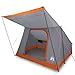 vidaXL Contemporary Camping Tent Gray and Orange 2 Person Outdoor Use Polyester PU Coated Waterproof Breathable Zipper Closure 87.8 x 64.2 x 51.2 in Portable Weather Resistant Includes Carry Shelter