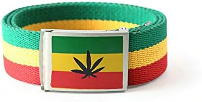 Adjustable Rasta Reggae Jamaican Canvas Belt Selassie Jamaica Sashes Rastafari Africa Ganjah Belt