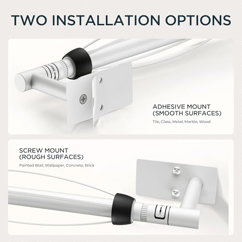 Image of FORIOUS Paper Towel Holder Under Cabinet, One Hand Operable with Adjustable Damping for Easy Tear, No Drill Adhesive or Drill Wall Mount, 304 Stainless Steel for Kitchen Bathroom RV Garage, White