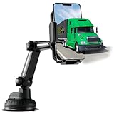 Phone Mount for Truck Phone Holder for Truck - Heavy Duty Super Suction Cup, Mobile Device Holder Dashboard Window - Compact 10.3 inch Arm & Stable, Compatible with iPhone & Samsung, Semi Trucker