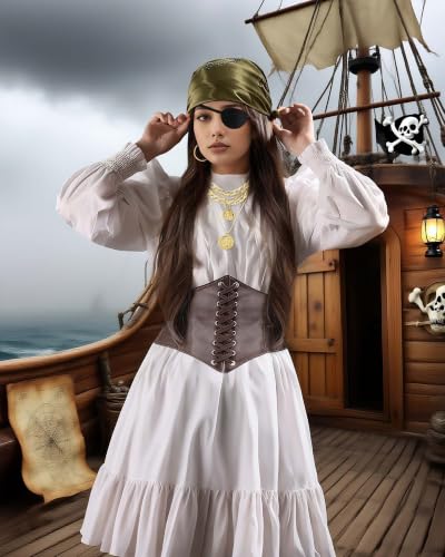5 Pcs Pirate Costume Accessories Set Women Halloween Medieval Renaissance - image 5