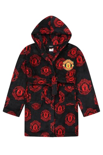 Image of Manchester United Mens Official F.C. Dressing Gown Fleece Hooded Man United Robe (XX-Large)