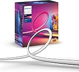 Philips Hue Gradient LED LightStrip (Sync with TV, Music and Gaming), Hue Hub & Hue Sync Box Required (65Inch) (Renewed)