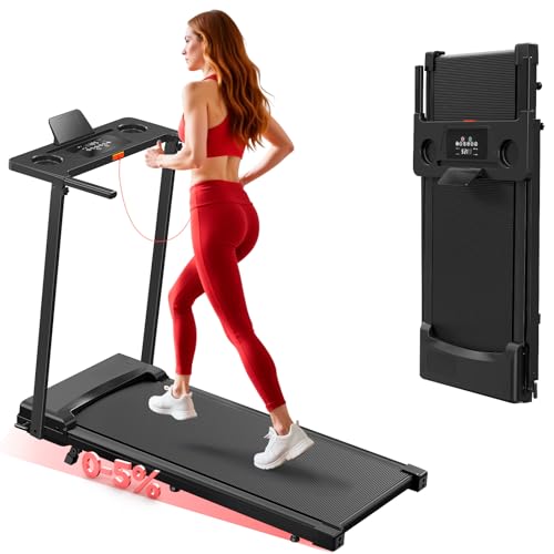 Klappbares Laufband für Zuhause, 5° Neigung, tragbares Laufband, 8 km/h, 2,5 PS Laufunterlage mit Griff, elektrische Laufgeräte für Zuhause mit LED-Display und Getränkehalter Klappbares Laufband für Zuhause, 5° Neigung, tragbares Laufband, 8 km/h, 2,5 PS Laufunterlage mit Griff, elektrische Laufgeräte für Zuhause mit LED-Display und Getränkehalter