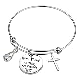YOYONY 12 Months Birthstones Positive Inspirational Birthday Gifts Charm Bracelets. (April-with God