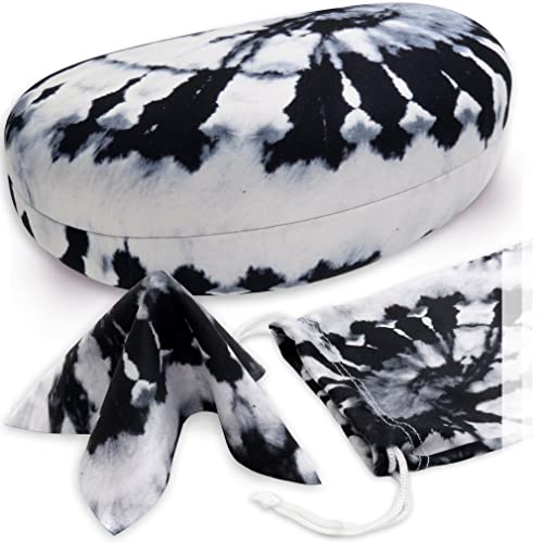 Image of MyEyeglassCase Large Hard Sunglasses Case | fits Large curved Sunglasses, with microfiber bag and cleaning cloth