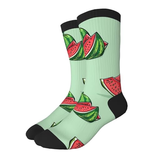 Calcetines A Media Patrón De Sandía De Dibujos Animados Media Deporte Transpirables Calcetines De Trabajo Hombres Y Mujeres Sports Sock Para Ciclismo Running Deportivos 40Cm