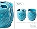 Comfify 4-Piece Bathroom Accessory Set - Ceramic Bath Set with Blue Glossy Finish - Modern Vanity Accessories Including Soap Dish, Tumbler, and Toothbrush Holder