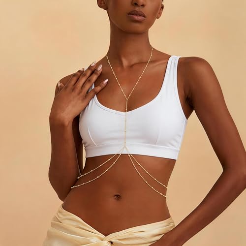 CHESKY 14K Gold Plated Body Chain for Women, Crossover Belly Waist Jewelry by CHESKY - Used condition - Image 2