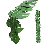 CAXUSD Palm Leaf Table Runner Delicate Hawaii Themed Table Cloth for Parties Weddings and Beach Decor Faux Tropical Leaves Design