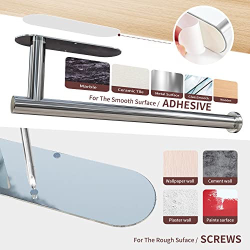 DEKAVA Porte-serviettes en papier sous armoire pour cuisine, support mural adhésif, acier inoxydable SUS304, 33 cm (1, miroir) – vue 5