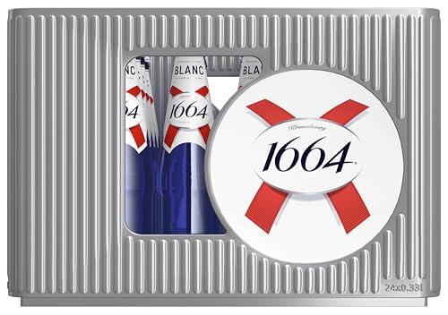1664 Blanc Bier mit einem Hauch Citrus 0,33l Flasche Mehrweg Kasten; 24 Flaschen mit 5,0 Prozent Vol; Bier Kasten Mehrweg (24 x 0,33 l)