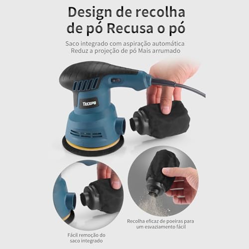 Lixadeira Orbital,Kit de lixamento e polimento de resina de velocidade ajustável e baixo ruído com 5