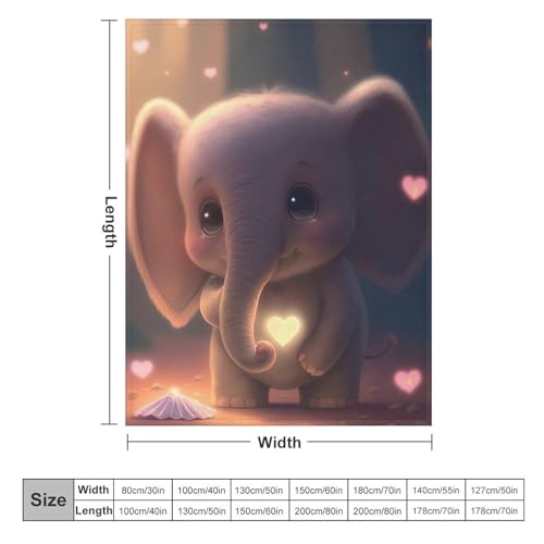 Couverture impression 3D éléphant en flannel de qualité supérieure 150x200 - 6