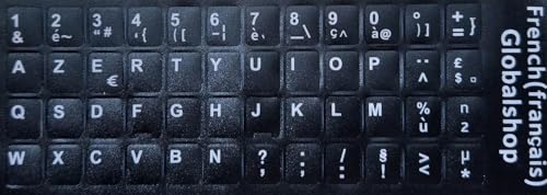 Lot de 5 Autocollants Clavier AZERTY Francais pour Ordinateur Portable